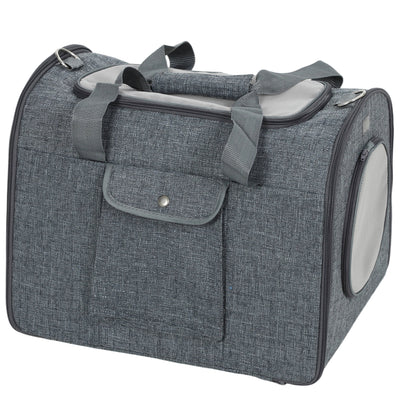 PawHut Soft Sided Cat Carrier Bag, Portable Foldable Pet Carrier with Shoulder Strap & Removable Mat for Small Pet Up to 10kg 