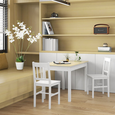 HOMCOM Dining Table for 4 to 6, Modern Kitchen Table with Wood Effect Tabletop, Thick Legs, 120cm, Oak Wood Grain 