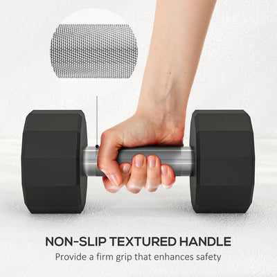 SPORTNOW 2 x 8kg Dumbbells Weights Set with 12-Sided Shape and Non-Slip Grip for Men Women Home Gym Workout 