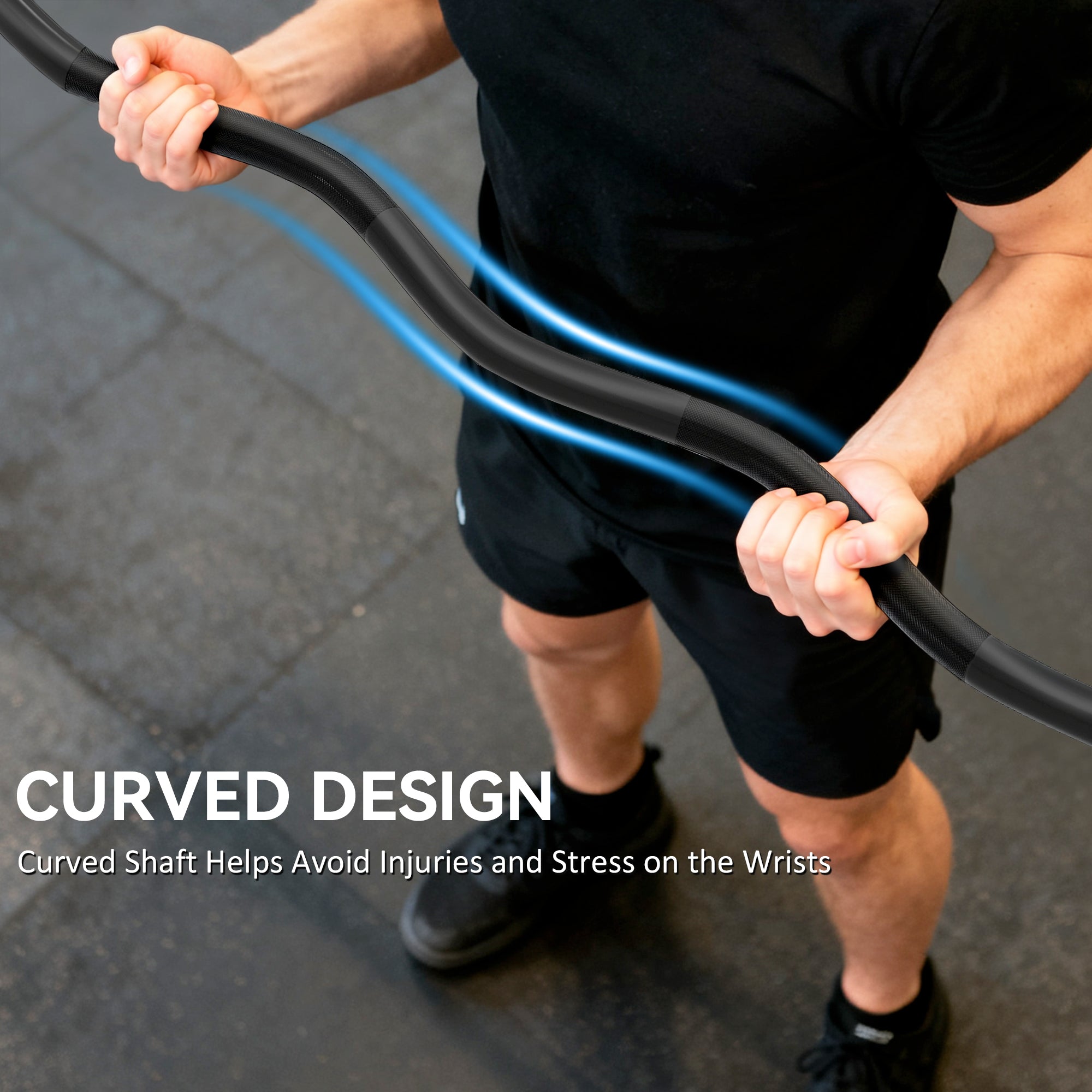 SPORTNOW 4ft Olympic EZ Curl Bar, Barbell Bar for 2" Weight Plates with Non-Slip Hand Grip 120cm 