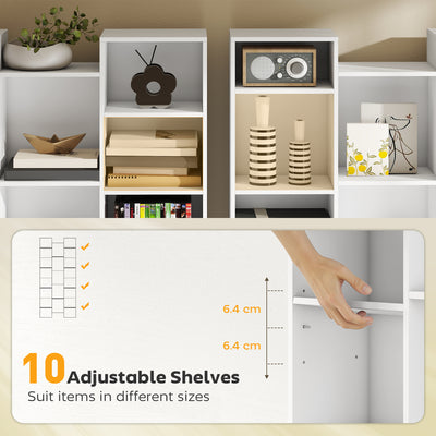 HOMCOM 21-Compartment Bookshelf - White 