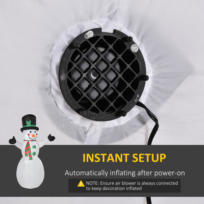 HOMCOM 6.5ft Inflatable Snowman LED Christmas Xmas Air Blown Holiday Decoration Outdoor Garden Decor 