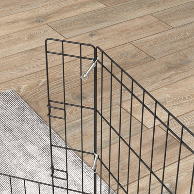 PawHut Dog Playpen, Puppy Pen, Eight-Panel Metal Fence, for Small Dogs, Indoors, Outdoors - Black 
