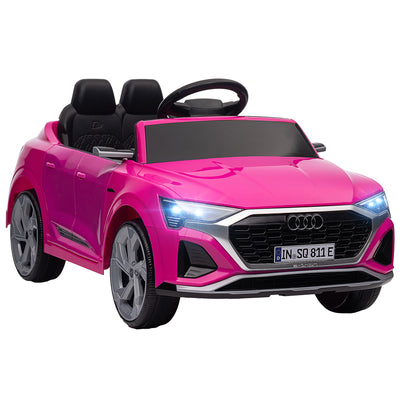 AIYAPLAY Audi Q8 e-tron Sportback Licensed 12V Ride on Car w/ Remote, 4 Spring Suspension Wheels, Headlights, Music, Horn - Pink 