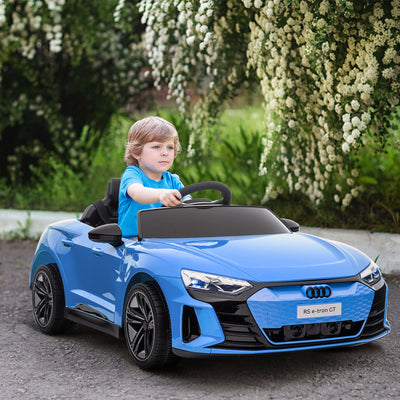 HOMCOM Audi Licensed 12V Kids Electric Ride-On, with Remote Control, Suspension System, Lights, Music, Motor - Blue 
