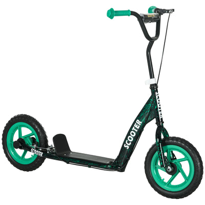 AIYAPLAY Kids Scooter with Adjustable Handlebar, Children's Kick Scooter with Non-slip Footplate, Rear Brake, Kickstand, Green 