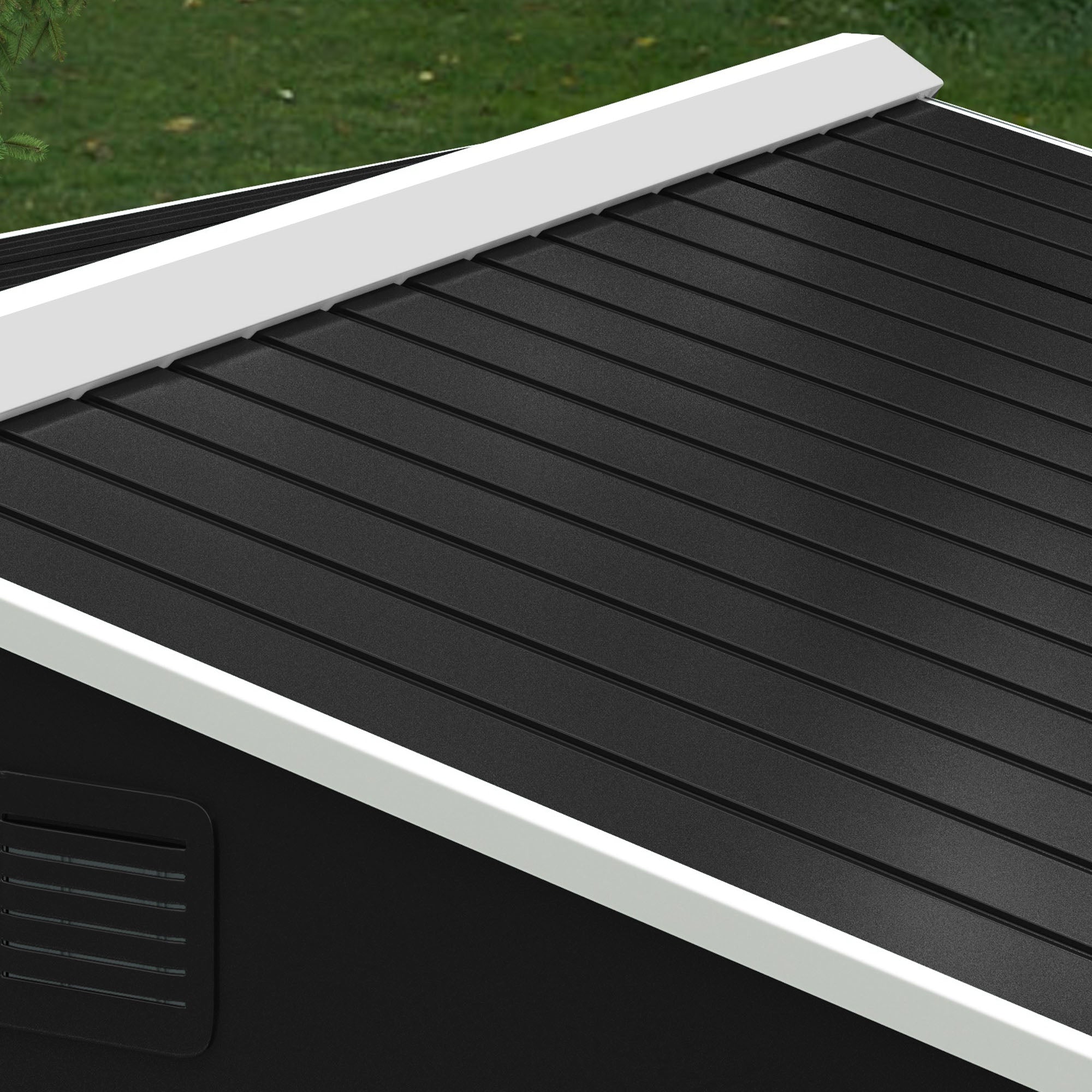 Outsunny 7.7 x 5.7ft Metal Garden Shed, Galvanised Outdoor Tool Storage House with Ventilation Slots and Sliding Doors, Grey 