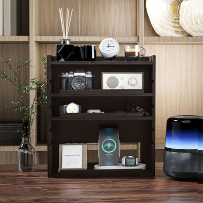 HOMCOM Four-Tier Desktop Organiser - Dark Brown 