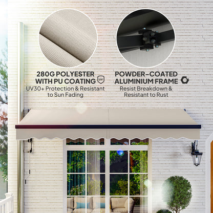 Outsunny 3.5 x 3m Electric/Manual Awning, with Remote - Beige 