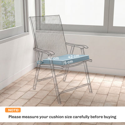 Outsunny Set of 6 Chair Cushion Seat Pads Dining Chair w/ Straps, Indoor Outdoor Removable Tie On Garden Patio, Light Grey 