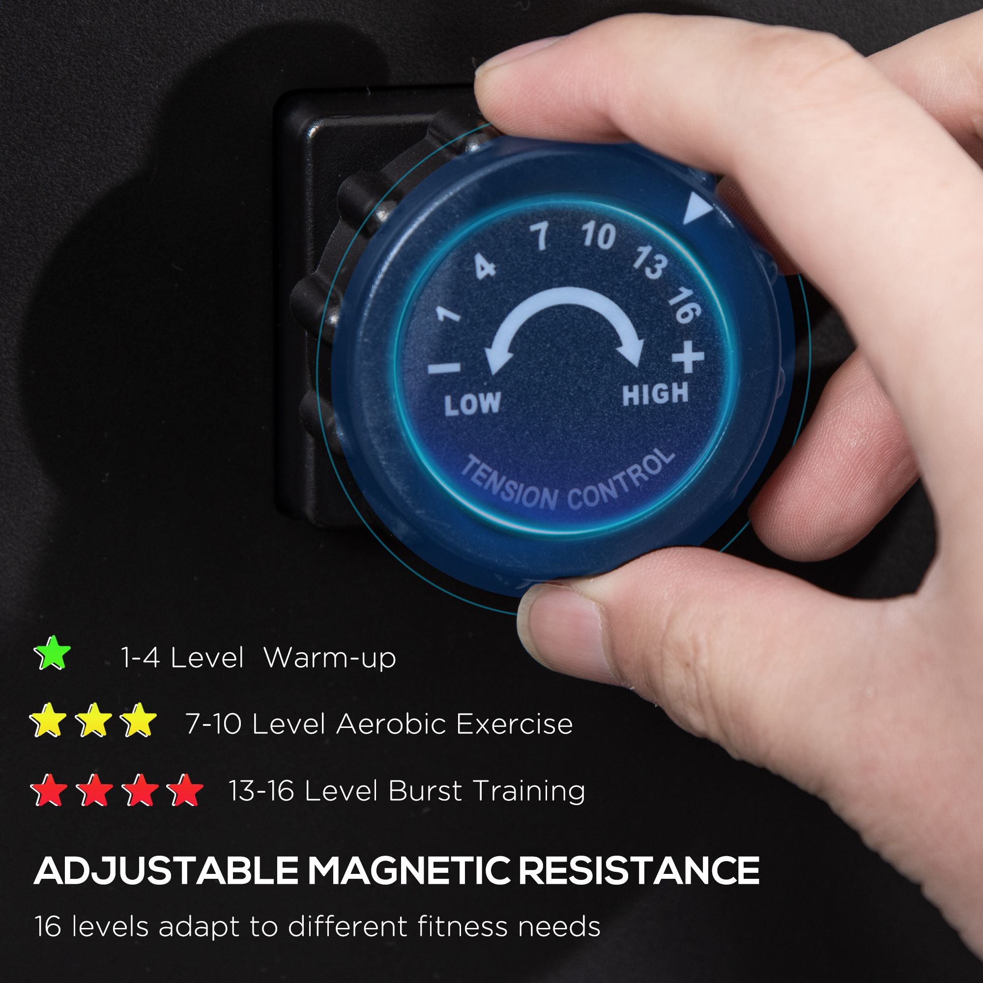 HOMCOM Folding Rowing Machine with 16-Level Adjustable Magnetic Resistance, Aluminium Side Rail, Digital Monitor, Cardio Workout Rower, for Home, Gym, Office 