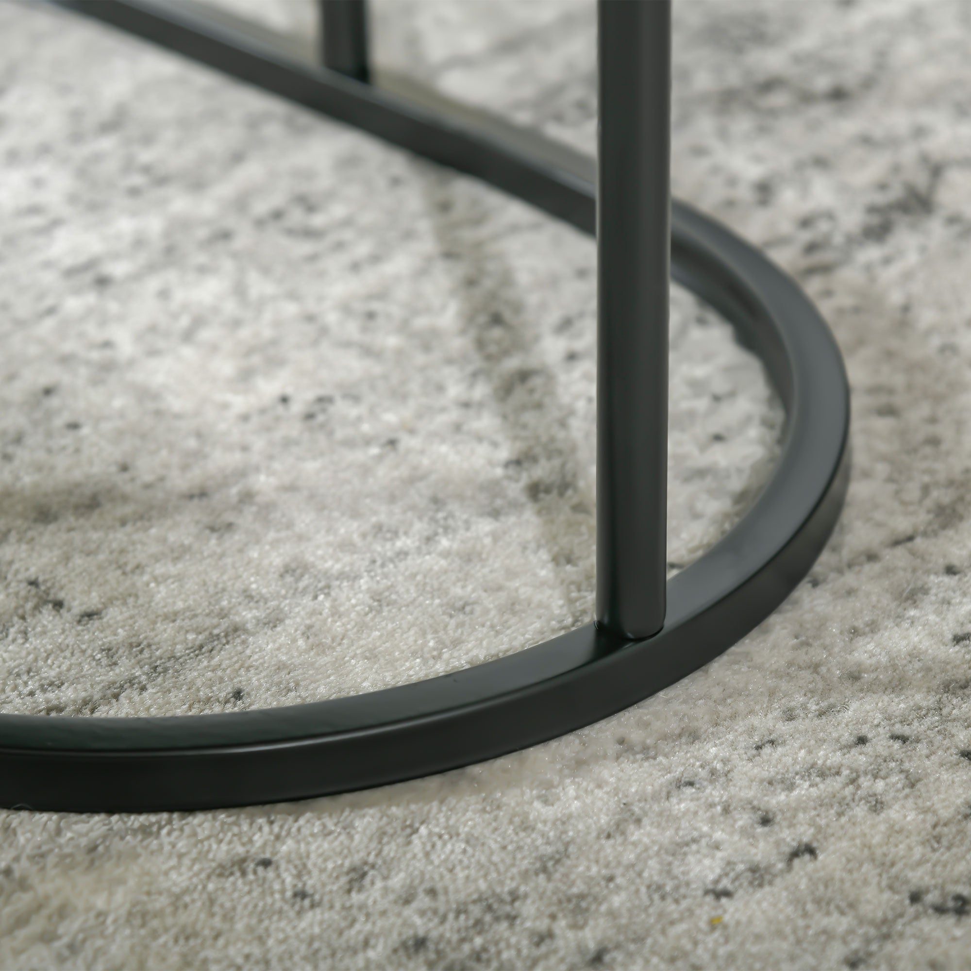 HOMCOM Marble-Effect Nest of Tables - Black/White 