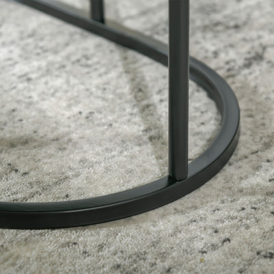 HOMCOM Marble-Effect Nest of Tables - Black/White 