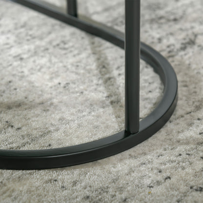HOMCOM Marble-Effect Nest of Tables - Black/White 