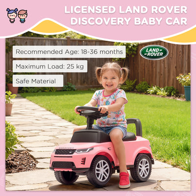 AIYAPLAY Land Rover Licensed Toddler Ride on Car with Horn, Engine Sounds, Under-Seat Storage, for 18-36 Months, Pink 