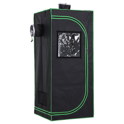 Outsunny Grow Tent Reflective Mylar Hydroponic with Adjustable Vents and Floor Tray for Indoor Plant Growing, 60 x 60 x 140 cm (24.5" x 24.5" x 55") 