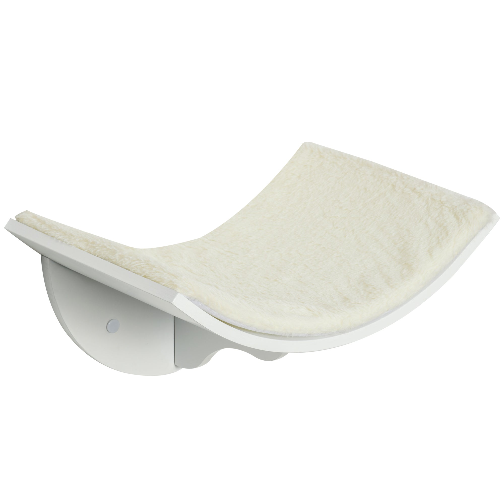 PawHut Wood Cat Shelves Wall-Mounted Shelter Curved Kitten Bed Cat Perch Climber Cat Furniture 41 x 28 x 21cm White 