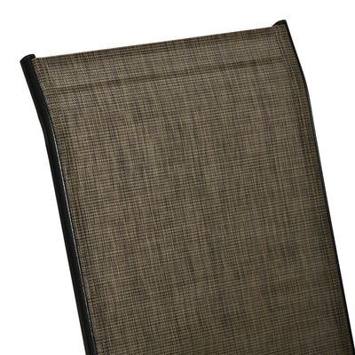 Outsunny Set of Four Stackable Mesh Seat Chairs - Mixed Brown 