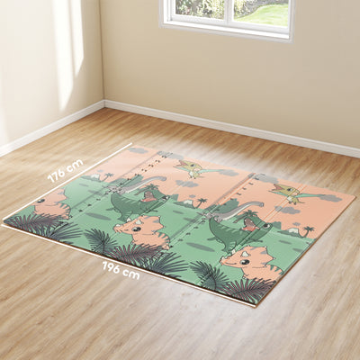 AIYAPLAY Baby Play Mat, Double Sideded Foldable Kids Crawling Mat, Reversible & Waterproof, Dinosaur 