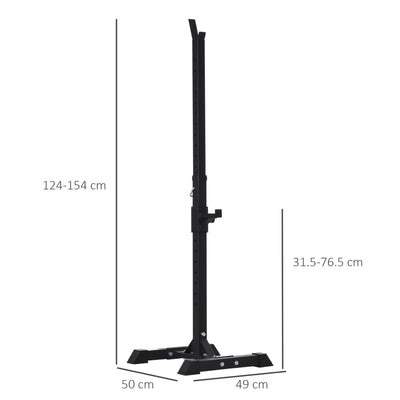HOMCOM Adjustable Squat Rack, Weight Strength Training Bench Press Rack Barbell Rack Power Rack Weight Bench Supporter for Home Gym Exercise, Max Load 150kg, 124-154cm 