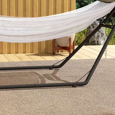 Outsunny 9ft Hammock Stand Adjustable Hammock Frame with Non-Slip Feet for Indoor Outdoor, 150 kg Capacity, Black 