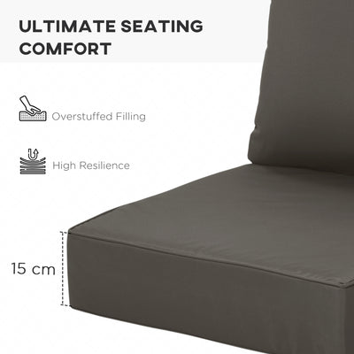 Outsunny Outdoor Seat and Back Cushion Set Patio Deep Seating Chair Replacement Cushion 