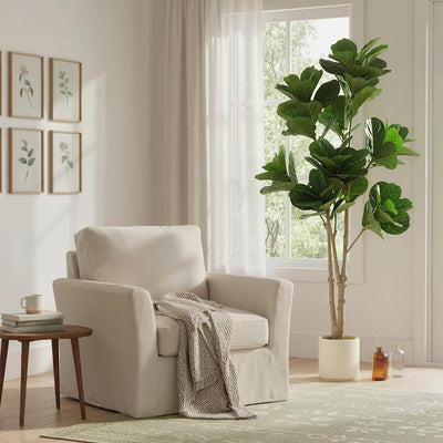 HOMCOM 180cm Artificial Fiddle Leaf Fig Tree - Green 