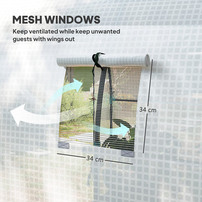 Outsunny 180 x 180cm Walk-In Polytunnel Greenhouse - White 