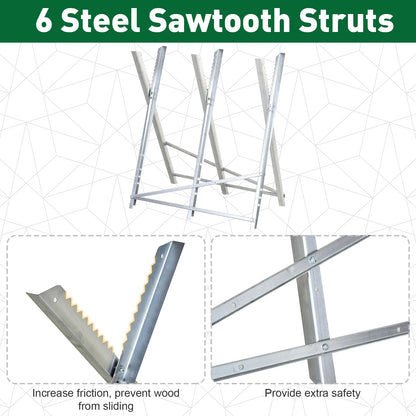 DURHAND Portable Sawhorse Heavy Duty Steel Adjustable Work Support, Foldable Sawhorse Stand 100 kg Weight Capacity, Silver Tone 