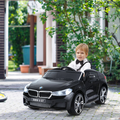 HOMCOM Kids Electric Ride On Car 6V Licensed BMW 6GT W/ Remote-Black 