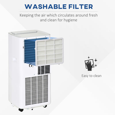 HOMCOM 7000 BTU Air Conditioning Unit, 3-in-1 Portable Air Conditioner, Dehumidifier, Cooling Fan with 2 Speeds, 24H Timer, Remote Control, LED Display, Window Venting Kit, 15m\'c2\'b2 