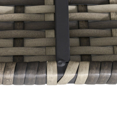 Outsunny Outdoor PE Rattan Corner Sofa, Garden Wicker Furniture Single Sofa Chair w/ Cushions, Deep Grey 