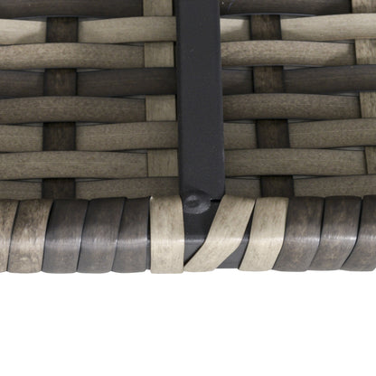 Outsunny Outdoor PE Rattan Corner Sofa, Garden Wicker Furniture Single Sofa Chair w/ Cushions, Deep Grey 
