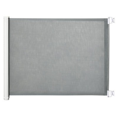 PawHut Retractable Safety Gate, Dog Pet Barrier, Folding Protector, for Home, Doorway, Stairs, 82.5H x 115Lcm - Grey 