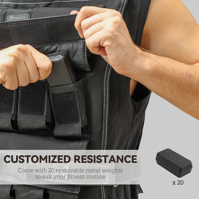 SPORTNOW 20KG Adjustable Weighted Vest, Running Weight Vest, with 30 Metal Weights, Reflective Strips, for Running, Exercise 