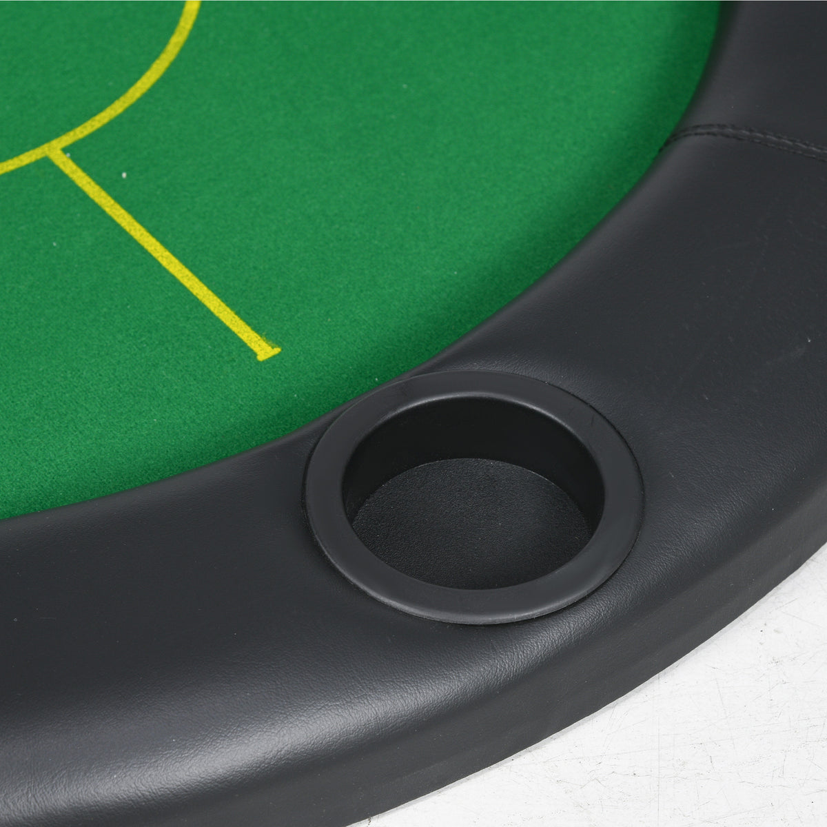 SPORTNOW Foldable Poker Mat, 10-Player Table Top with Cup Holder, Carry Bag - Green 