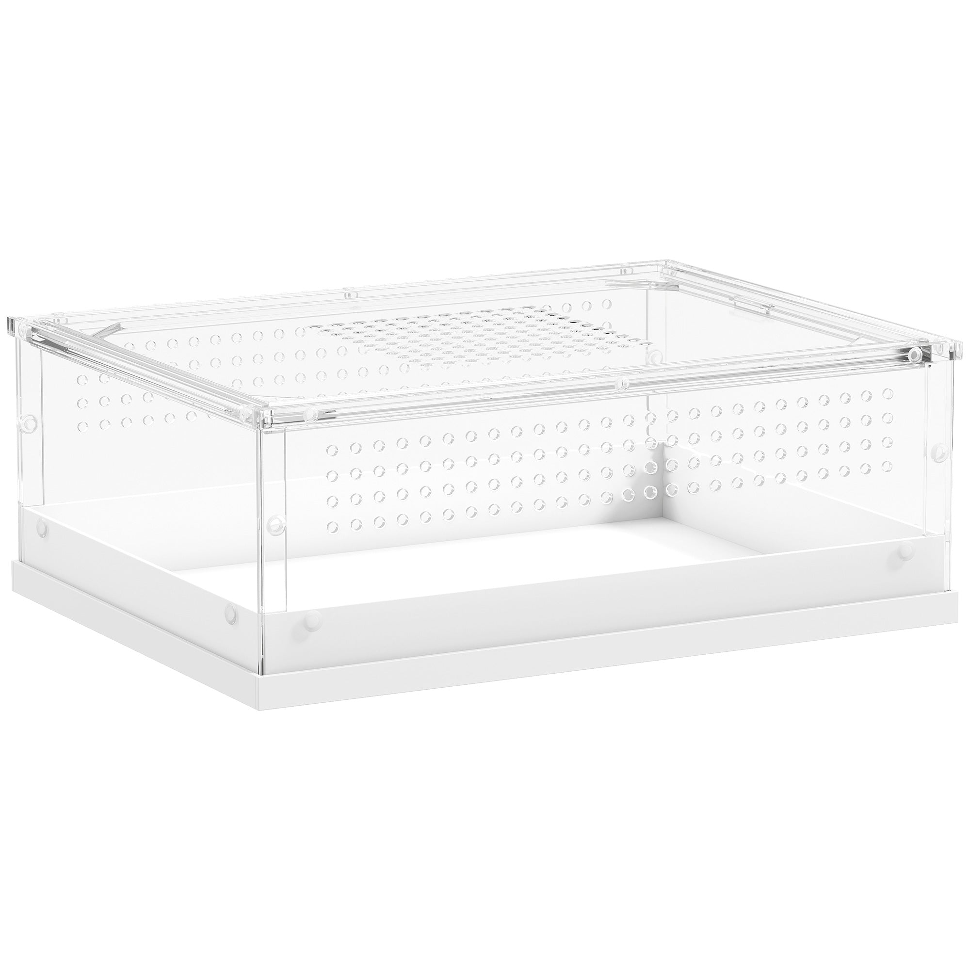 PawHut Acrylic Reptile Terrarium with Top Sliding Door, Vents,  for Snake, Frog, Spider, Gecko, Tarantula, 40 x 30 x 15 cm 