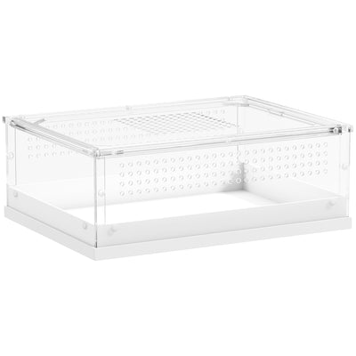 PawHut Acrylic Reptile Terrarium with Top Sliding Door, Vents,  for Snake, Frog, Spider, Gecko, Tarantula, 40 x 30 x 15 cm 