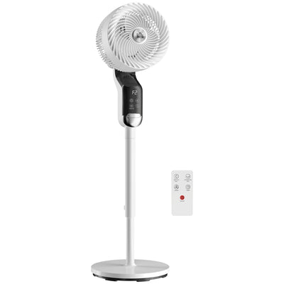 HOMCOM 20 dB Silent Standing Fan, 41in Pedestal Fan with Remote, Oscillating, 8 Speeds, Adjustable Height, 12H Timer 
