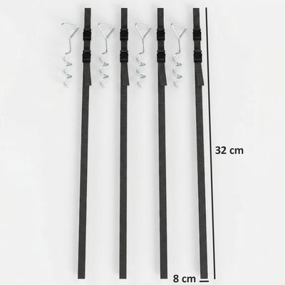 SPORTNOW 4Pcs Trampoline Anchor Kit, 32 cm Galvanised Trampoline Stakes, Spiral Ground Anchors with Triangle Head, Straps 