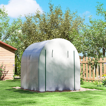 Outsunny 180 x 180cm Walk-In Polytunnel Greenhouse - White 