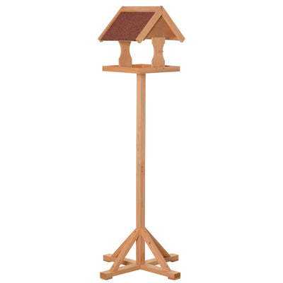 PawHut Wooden Bird Table Wild Bird Feeding Station Freestanding Feeder for Garden Outdoor 55 x 55 x 144cm 