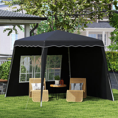 Outsunny 2.4 x 2.4m UV50+ Pop Up Gazebo - Black 