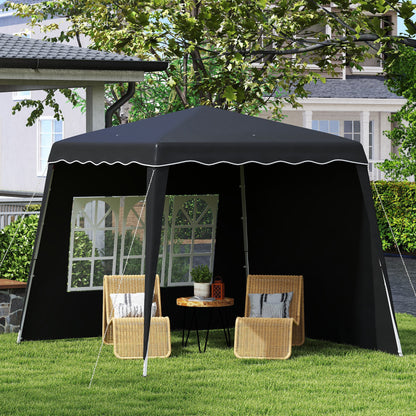Outsunny 2.4 x 2.4m UV50+ Pop Up Gazebo - Black 