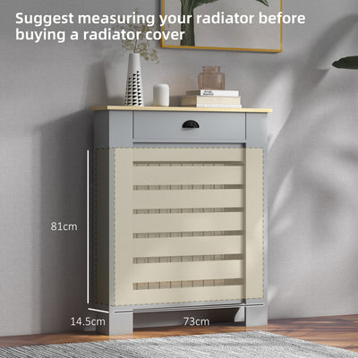 HOMCOM 95.5H x 78Wcm Radiator Cover, with Drawer - Grey 