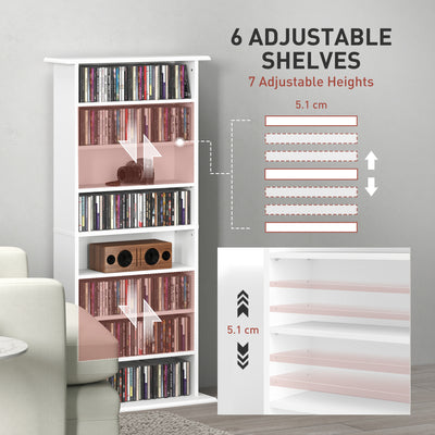 HOMCOM 360 CD/185 DVD/185 Blu-ray Storage Unit - White 