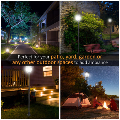 Outsunny Outdoor Garden Solar Post Lamp Sensor Light  LED Lantern Bollard Pathway Torch Light 1.77m Tall 