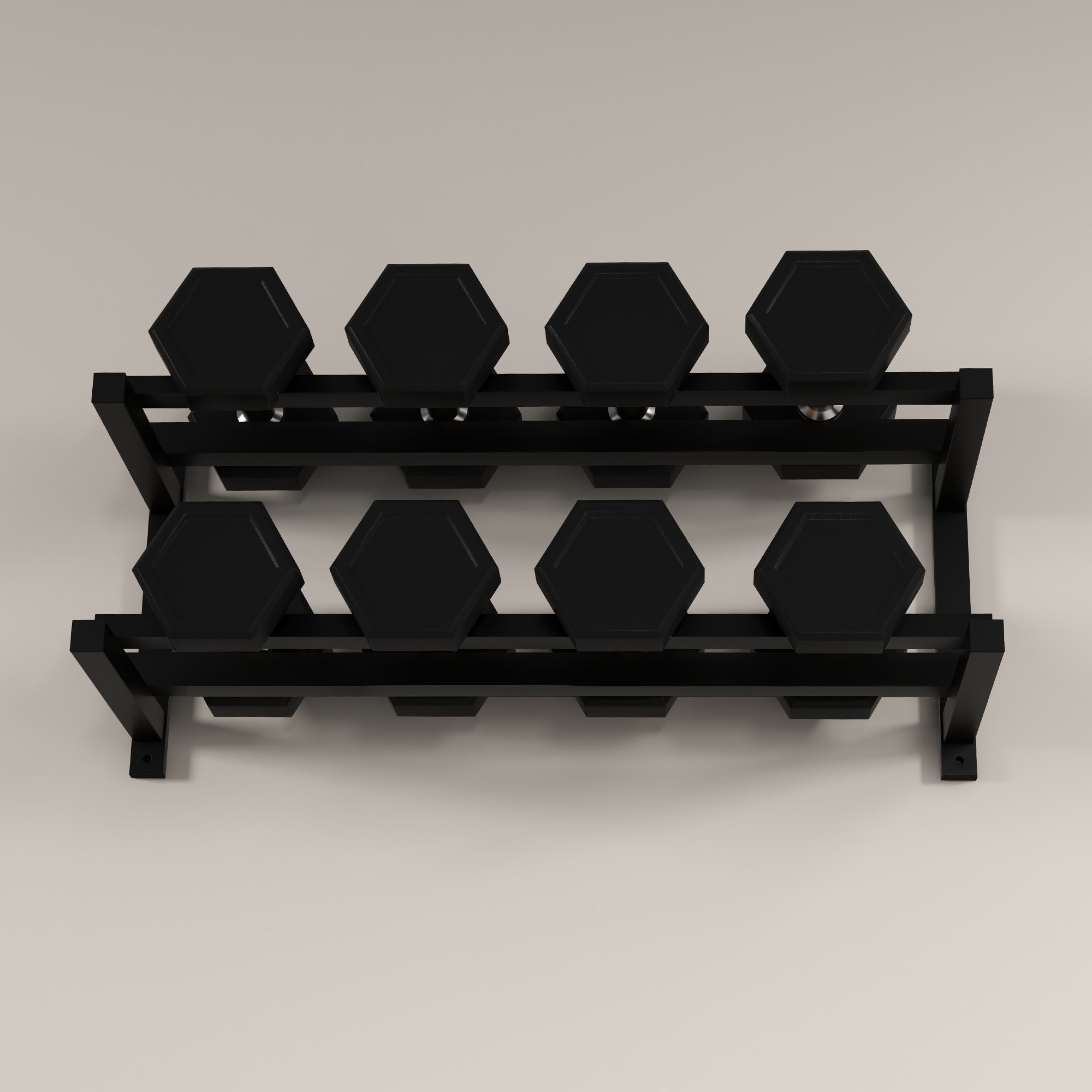 SPORTNOW Wall-Mounted Dumbbell Rack, 2-Tier Weight Stand, Space-Saving and Multi-Functional Steel organiser for Home Gym, Black 
