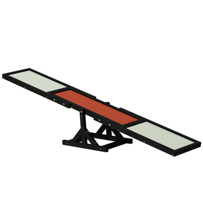 PawHut Wooden Pet Seesaw for Big Dogs, Dog Agility Equipment with Anti-Slip Surface - Black 
