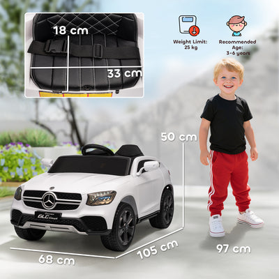 AIYAPLAY Mercedes-Benz GLC Licensed Kids Ride on Car with Remote Control, Soft Start, MP3, LED Headlights, White 